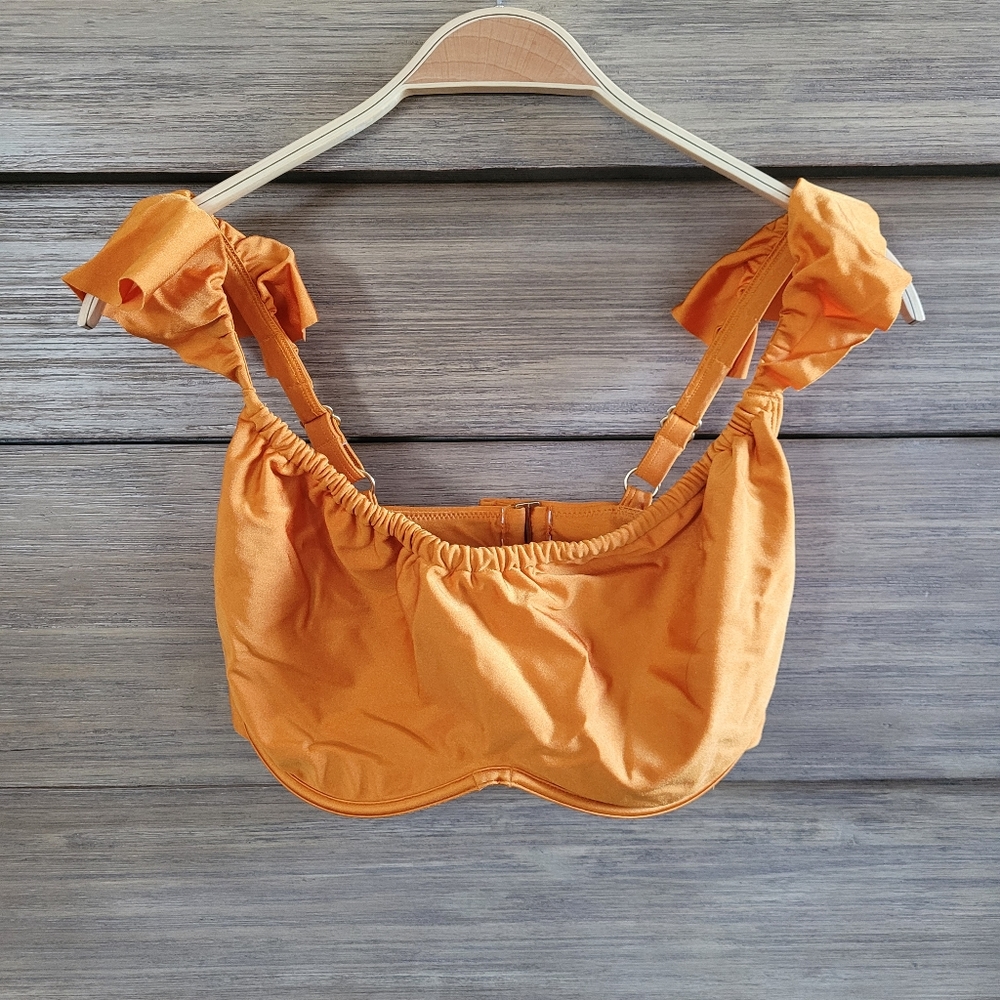 Curve Love Ruffle Strap Underwire Bikini Top